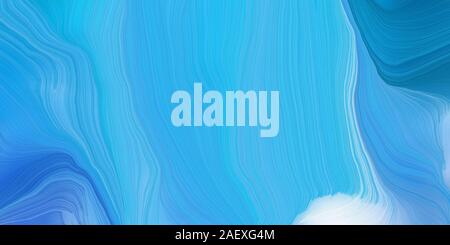 background graphic with modern soft curvy waves background design with dodger blue, medium turquoise and strong blue color. Stock Photo