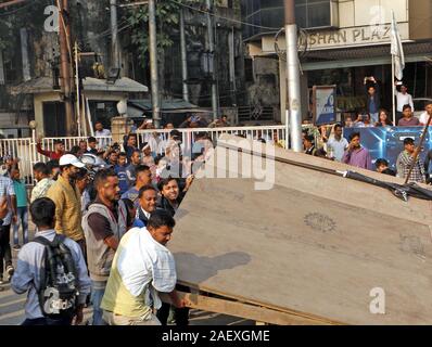 Guwahati, Assam, India. 11th Dec, 2019. A day after total shutdown in Assam to protest against the Citizenship Amendment Bill (CAB), fresh protests erupted in the state of Assam in India on Wednesday when the legislation would be debated in the Rajya Sabha.To tackle the situation, the police had to fire rubber bullets, Water Jets and resort to mild batton charge on the protestors in Guwahati and Dibruhagh district, as per the police sources. Credit: ZUMA Press, Inc./Alamy Live News Stock Photo