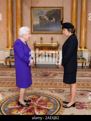 Queen Elizabeth II meets Ambassador of France Catherine Colonna during an audience at Buckingham Palace, London. PA Photo. Picture date: Wednesday December 11, 2019. Photo credit should read: Dominic Lipinski/PA Wire Stock Photo