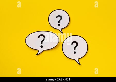 Three different shaped speech bubbles in the centre Stock Photo