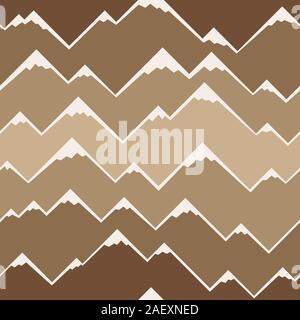 Abstract mountains with snowy peaks seamless pattern. Stylized mountains. Mountains ridges in geometric style Minimalistic graphic print. Vector color Stock Vector