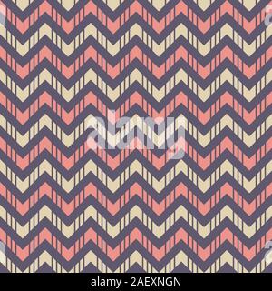 Abstract seamless pattern of striped zigzag lines. Fashion zigzag pattern. Arrows. Rhythmic structure of herringbone. Color stylish texture. Vector. Stock Vector
