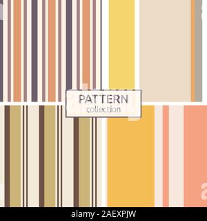 Set of four seamless pattern of vertical stripes. Stylish textures. Regularly repeating pastel color lines. Design for background, wallpaper, wrapping Stock Vector