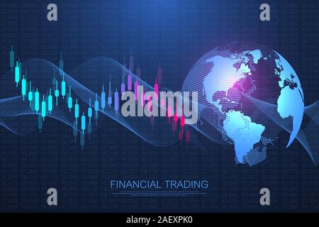 Stock market or forex trading business graph chart for financial investment concept. Business presentation for your design and text. Economy trends Stock Vector