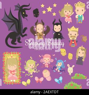 fairytale series sleeping beauty Stock Vector