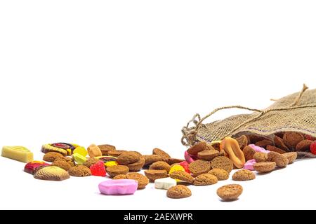 Bag with sweets for the holiday of Sinterklaas in Holland and Belgium Stock Photo