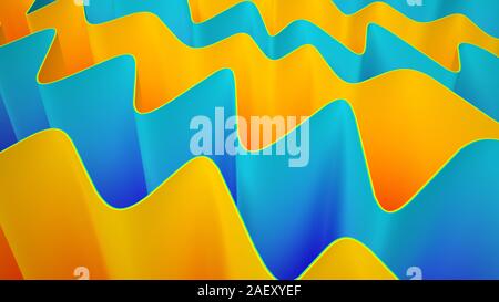Colorful azure, orange background. 3d rendering 3d illustration Stock ...