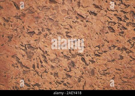 Red and Orange antique Stone Texture with dent and scratches. Stone Texture of medieval fortress wall Stock Photo