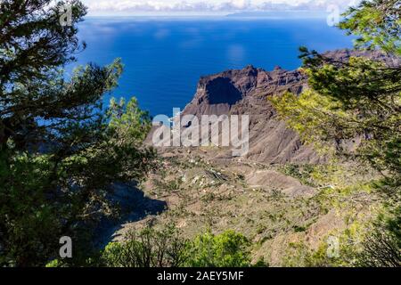 View from the Mirador Ermita del Santo on Taguluche on the Canary Island La Gomera Stock Photo