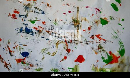 Colorful brush strokes, drops and splashes.  Stock Photo