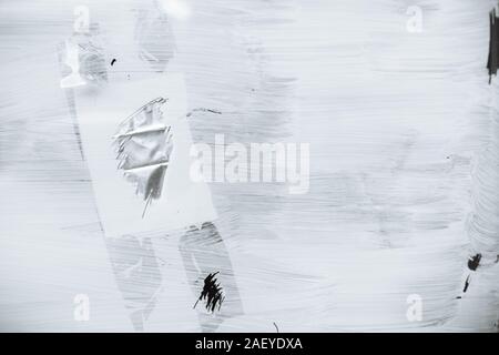Textured abstract white paint on the glass surface Stock Photo