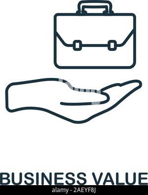 Business Value icon. Line style element from business strategy collection. Thin Business Value icon for web design, software and infographics Stock Vector