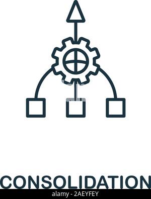 Consolidation icon. Line style element from business strategy collection. Thin Consolidation icon for web design, software and infographics Stock Vector