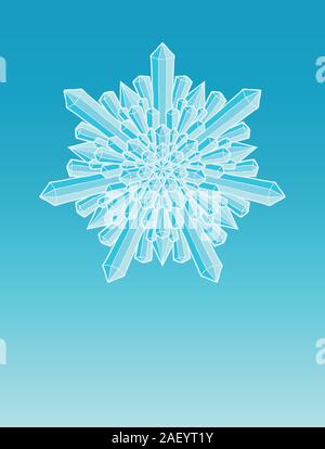 Diamond Snowflake Cartoon Style Stock Vector