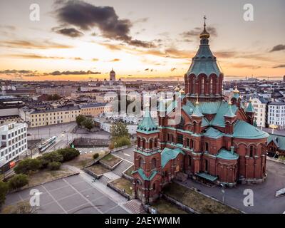 Aerial view of Uspenski Cathedral, Helsinki Finland. Tours in Helsinki. The European Union Stock Photo