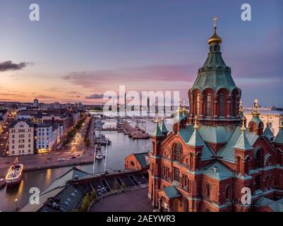 Aerial view of Uspenski Cathedral, Helsinki Finland. Tours in Helsinki. The European Union Stock Photo