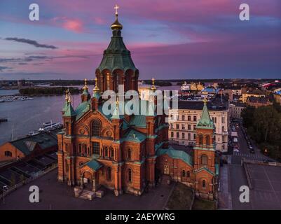 Aerial view of Uspenski Cathedral, Helsinki Finland. Tours in Helsinki. The European Union Stock Photo