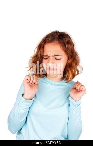 Squeamish teenager. Beautiful girl with squeamish expression Stock Photo