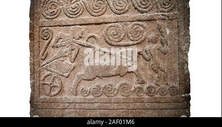 Mycenaean Funerary Stele Made Of Porus Stone With A Relief Of A Chariot ...