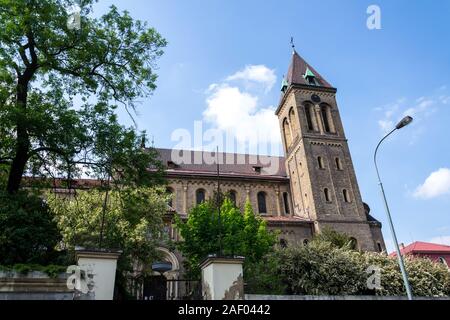 Church of Saint Gabriel, Benedictines order Beuronese Congregation monastery in Prague, Czech Republic, sunny day Stock Photo