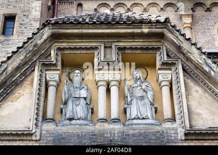 Church of Saint Gabriel, Benedictines order Beuronese Congregation monastery in Prague, Czech Republic, sunny day Stock Photo