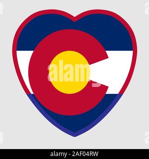 Colorado Flag In Heart Shape Vector illustration Eps 10 Stock Vector