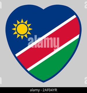 Namibia Flag In Heart Shape Vector illustration Eps 10 Stock Vector