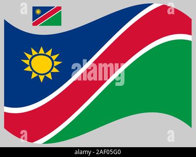 Wave Namibia Flag Vector illustration Eps 10 Stock Vector