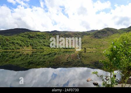 Reflections in Llyn Gwynant, Snowdonia National Park Stock Photo