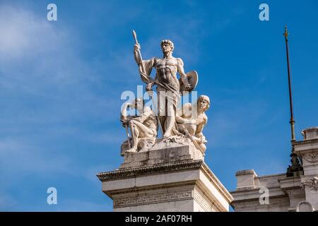 The sculpture The Force by Augusto Rivalta at the Victor Emmanuel II National Monument, Monumento Nazionale a Vittorio Emanuele II Stock Photo