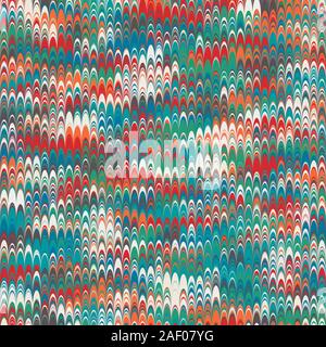 Colorful combed hand marbled texture pattern tile Stock Vector