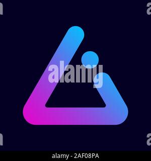 AI letter logo premium design. Letter AI logo in triangle shape with circle, letter combination logo design for business and company identity. EPS 10 Stock Vector