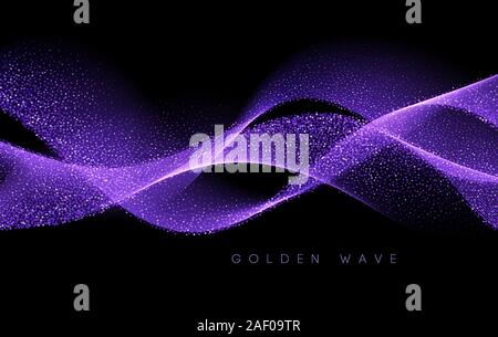 Abstract shiny color gold wave design element Stock Vector