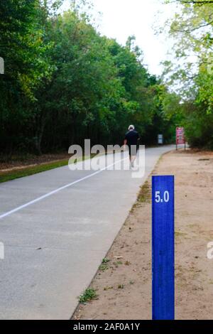 ALPHARETTA, GEORGIA - October 7, 2019: The Big Creek Greenway is over 20 miles of paved and board fitness trails spanning two counties north of Atlant Stock Photo