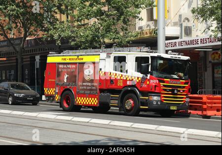 New South Wales fire engine in Sydney, Australia. Stock Photo