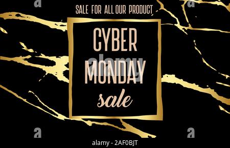 Cyber friday coming soon illustration. Gold and black effect. Black background. Cyber Friday Stock Vector