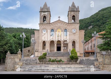 The Sanctuary of Gibilmanna in Sicily near Cefalù. The Benedictine sanctuary dates back to 6th century but the current church is from the 17th century Stock Photo