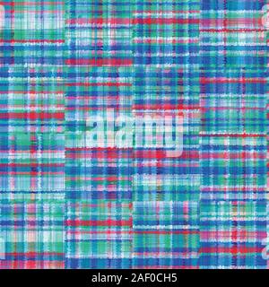 Checker plaid grungy chic graphical motif pattern Stock Vector