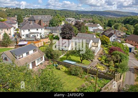 View over Cefn-coed-cymmer from the Cefn-coed viaduct in Merthyr Tydfil Stock Photo