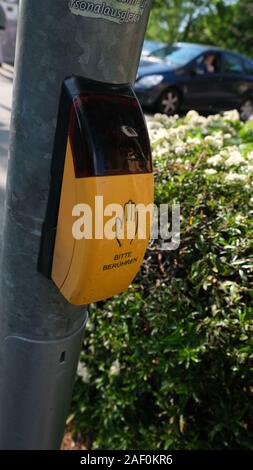 Please Touch - Pedestrian Traffic Light Request Stock Photo