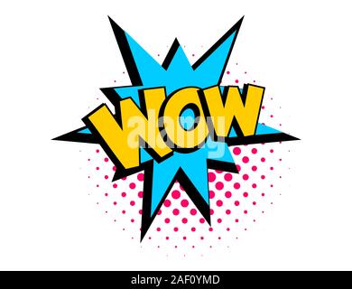 WOW speech bubble pop art comic text Stock Vector