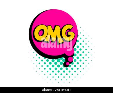 Omg speech bubble pop art comic text Stock Vector