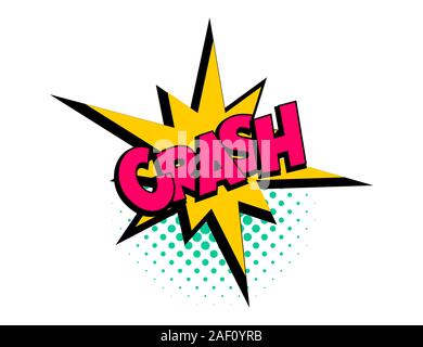 Crash speech bubble pop art comic text Stock Vector