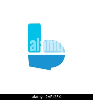 letter b simple geometric blue ice design logo vector Stock Vector