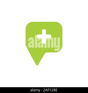 plus medicate bubble talk symbol vector Stock Vector