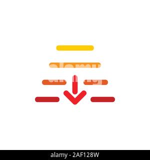 down arrow stripes gradient symbol logo vector Stock Vector