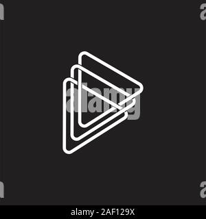 linked triangle wire symbol logo vector Stock Vector