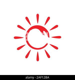 sun rotation swirl rays logo vector Stock Vector
