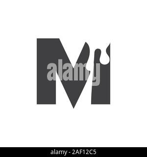 letter m melting design logo vector Stock Vector