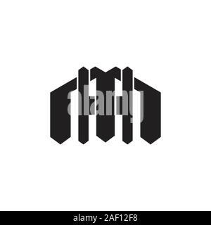 letter hm simple geometric logo vector Stock Vector